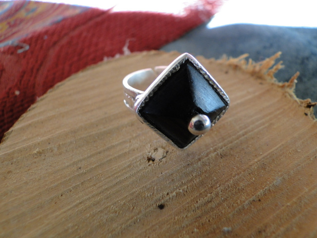 [BG504] Bague Touareg Croisee Carree - Reglable