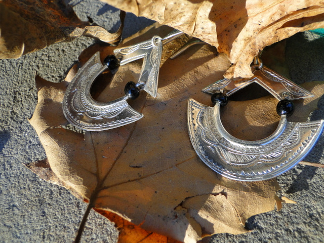 [BO117] Boucles Oreilles Touareg Argent Chapeau Chinois