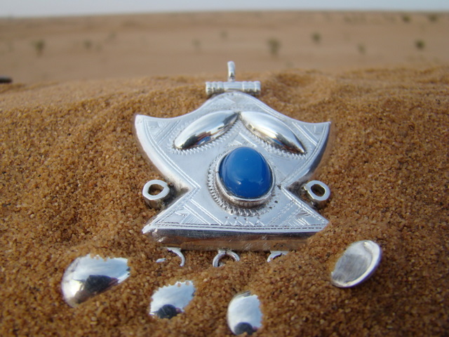 [CL419] Collier Touareg Houmaissa Bleu