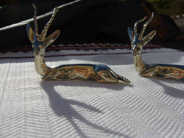 [AT507] Porte-couteaux Argent Touareg Gazelle Couchee