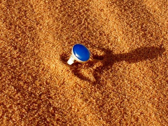 [BG314] Bague Touareg Agate Bleuette