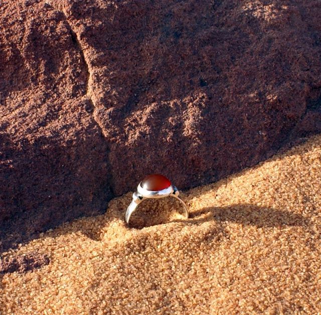 [BG302] Bague Touareg Agate Rouge