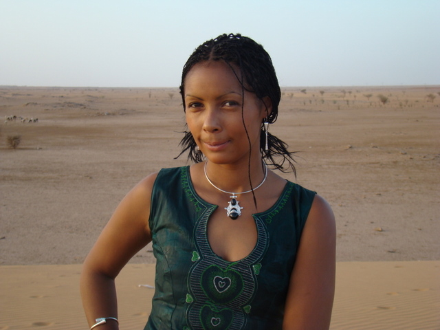 [CL432] Collier Touareg Egourou Noir Balance Perles Noires H