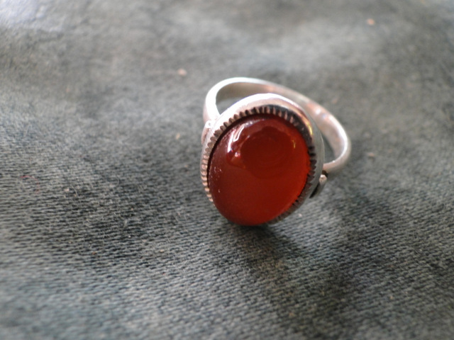 Bague Touareg Agate Ovale Rouge