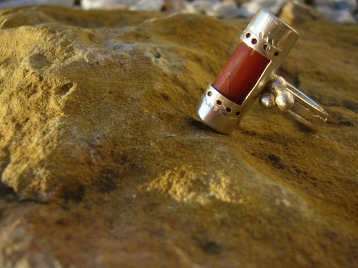[BG305] Bague Touareg Talisman d'Agate