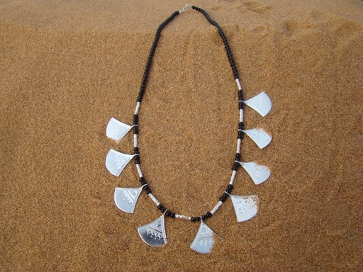 [CL220] Collier Touareg Chatchat noir