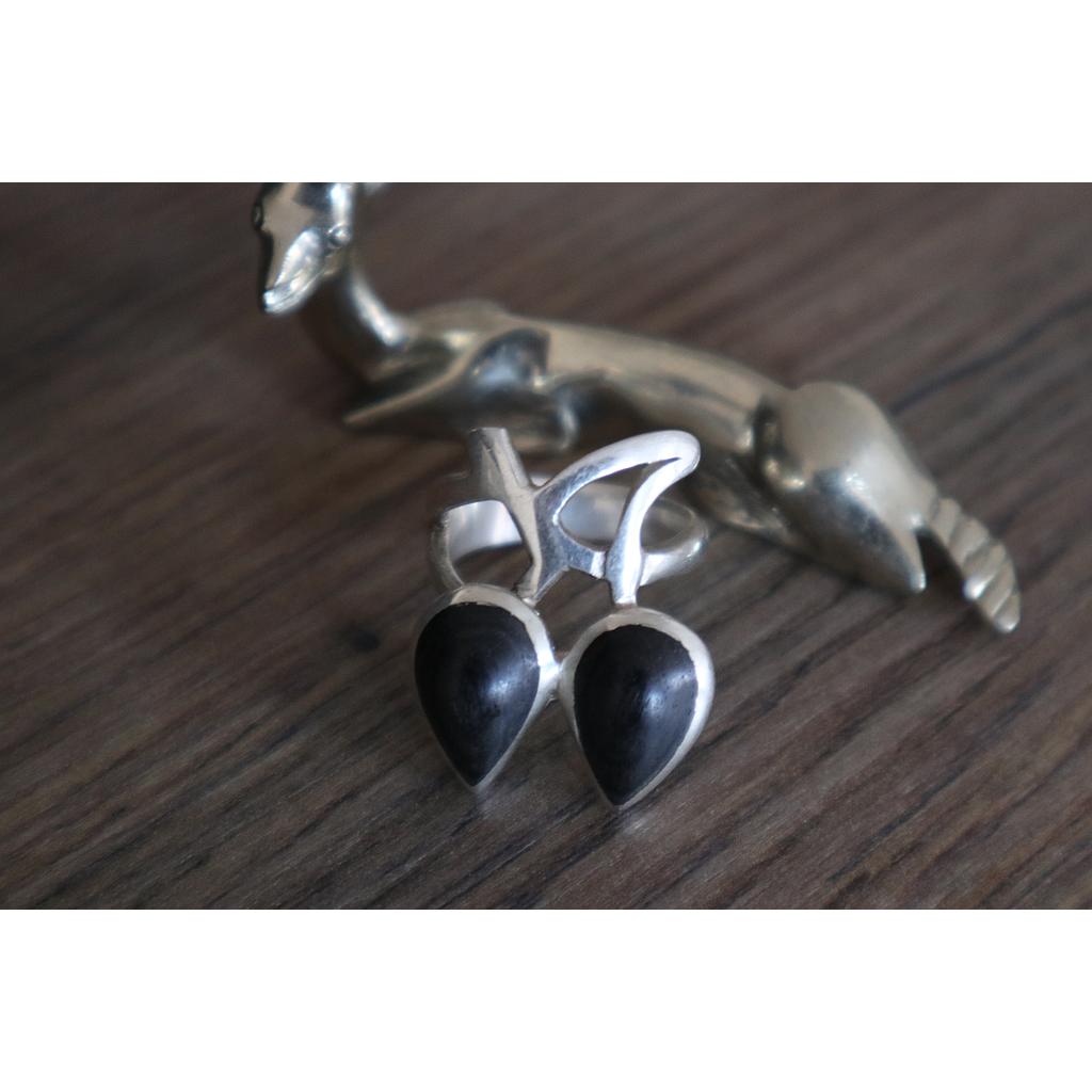 [BG220] New _ Bague Touareg Larmes d'ébène