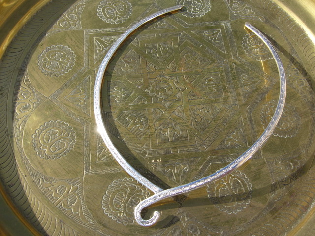 [CL105] Tour du Cou Touareg Argent Grave accroche coeur