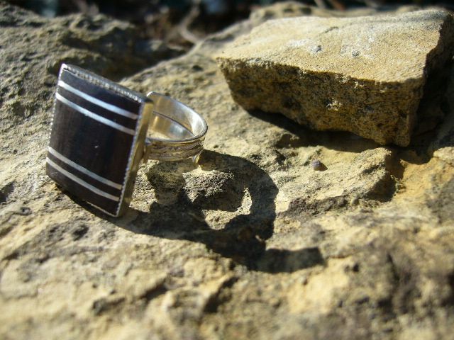 [BG601] Bague Touareg Carree Ebene - Reglable