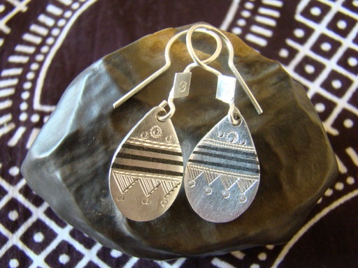 [BO106] Boucles Oreilles Touareg ChatChat Ovale