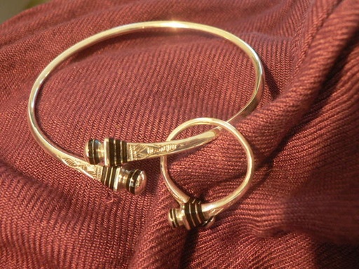 [BR609] Bracelet Touareg Pyramide et Bague Assortie