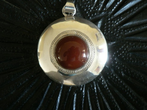 [PD306] Pendentif Touareg Pierre Soleil d'Agate