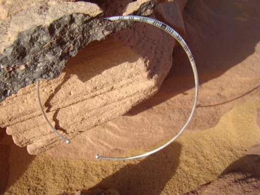 [CL102] Tour du Cou Touareg Argent et Ebene